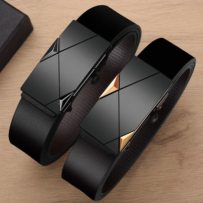 Men'S Business Belt Alloy Automatic Buckle Belt Fashion Belt Luxury Jeans Belt PU Leather High-Quality Straps